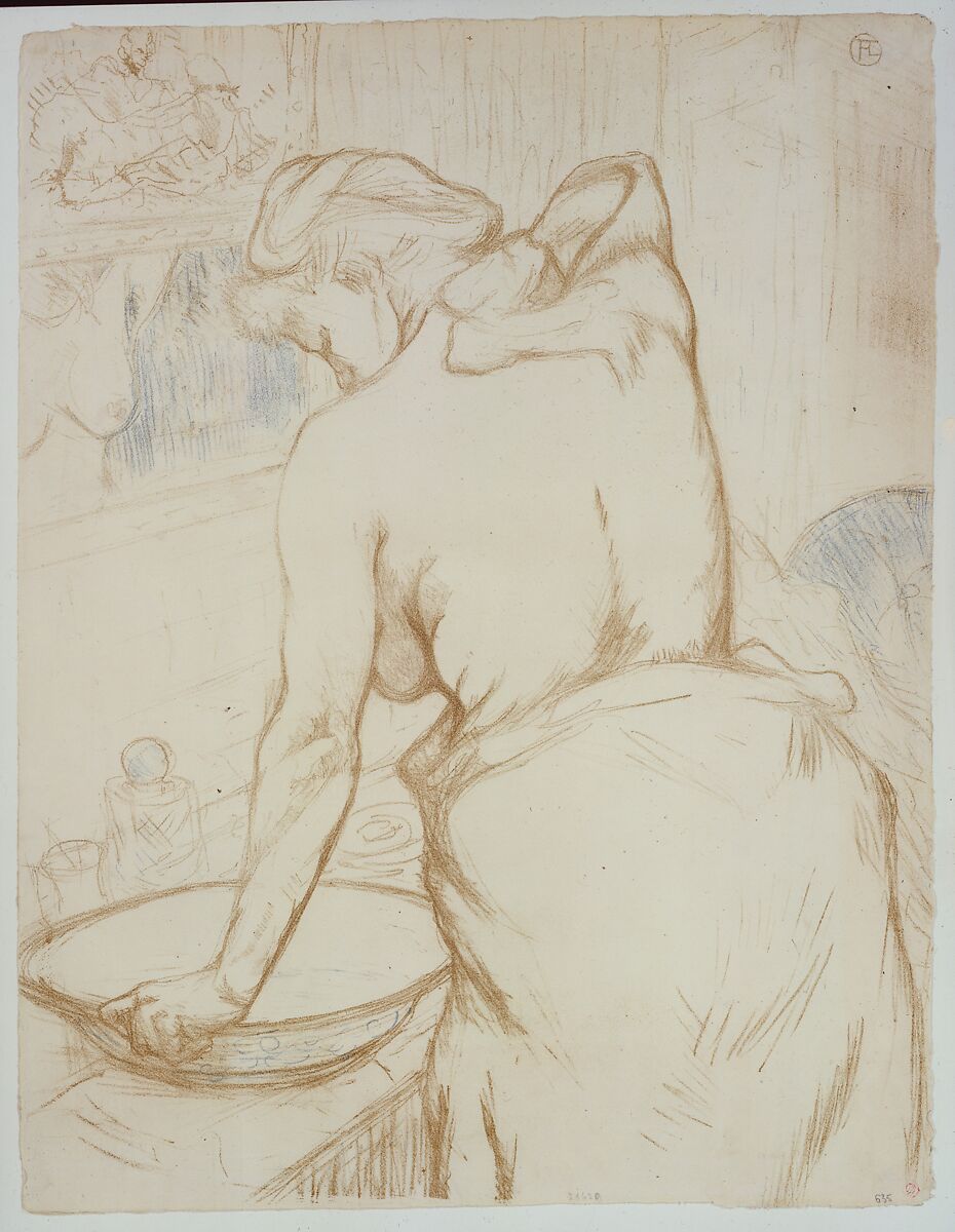 Washing, Henri de Toulouse-Lautrec (French, Albi 1864–1901 Saint-André-du-Bois), Lithograph printed in two colors