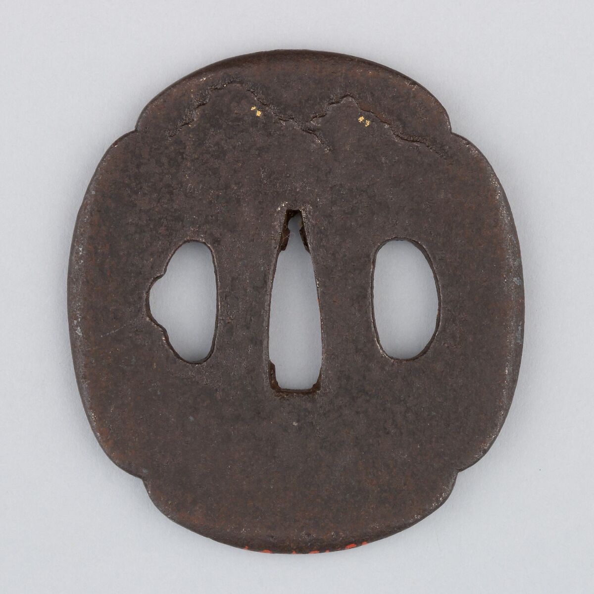 Sword Guard (Tsuba), Iron, copper, Japanese