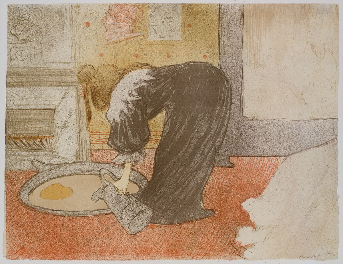 Filling a Tub, from "Elles", Henri de Toulouse-Lautrec (French, Albi 1864–1901 Saint-André-du-Bois), Lithograph printed in five colors on wove paper