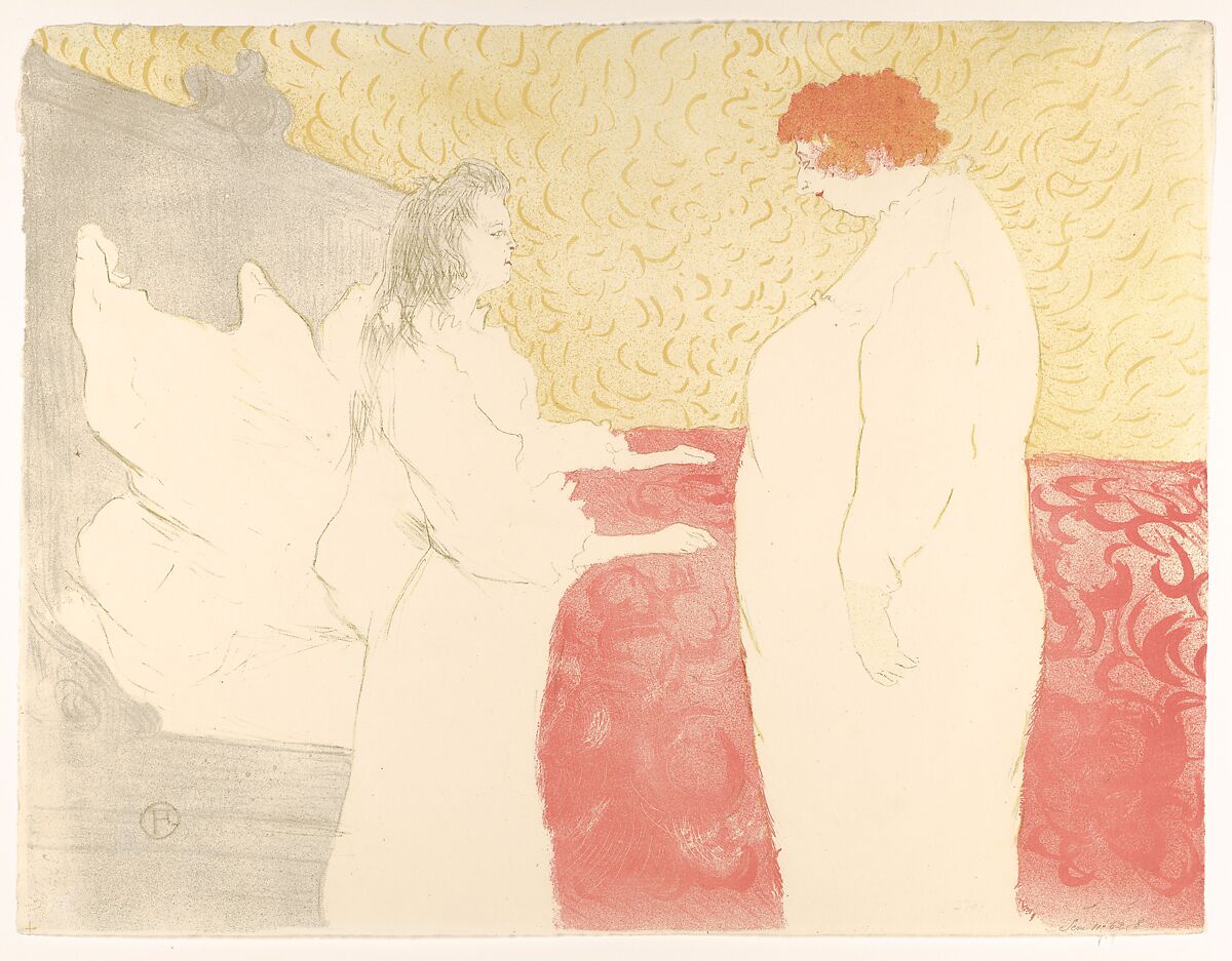 Getting Up, from "Elles", Henri de Toulouse-Lautrec (French, Albi 1864–1901 Saint-André-du-Bois), Lithograph printed in four colors on wove paper 