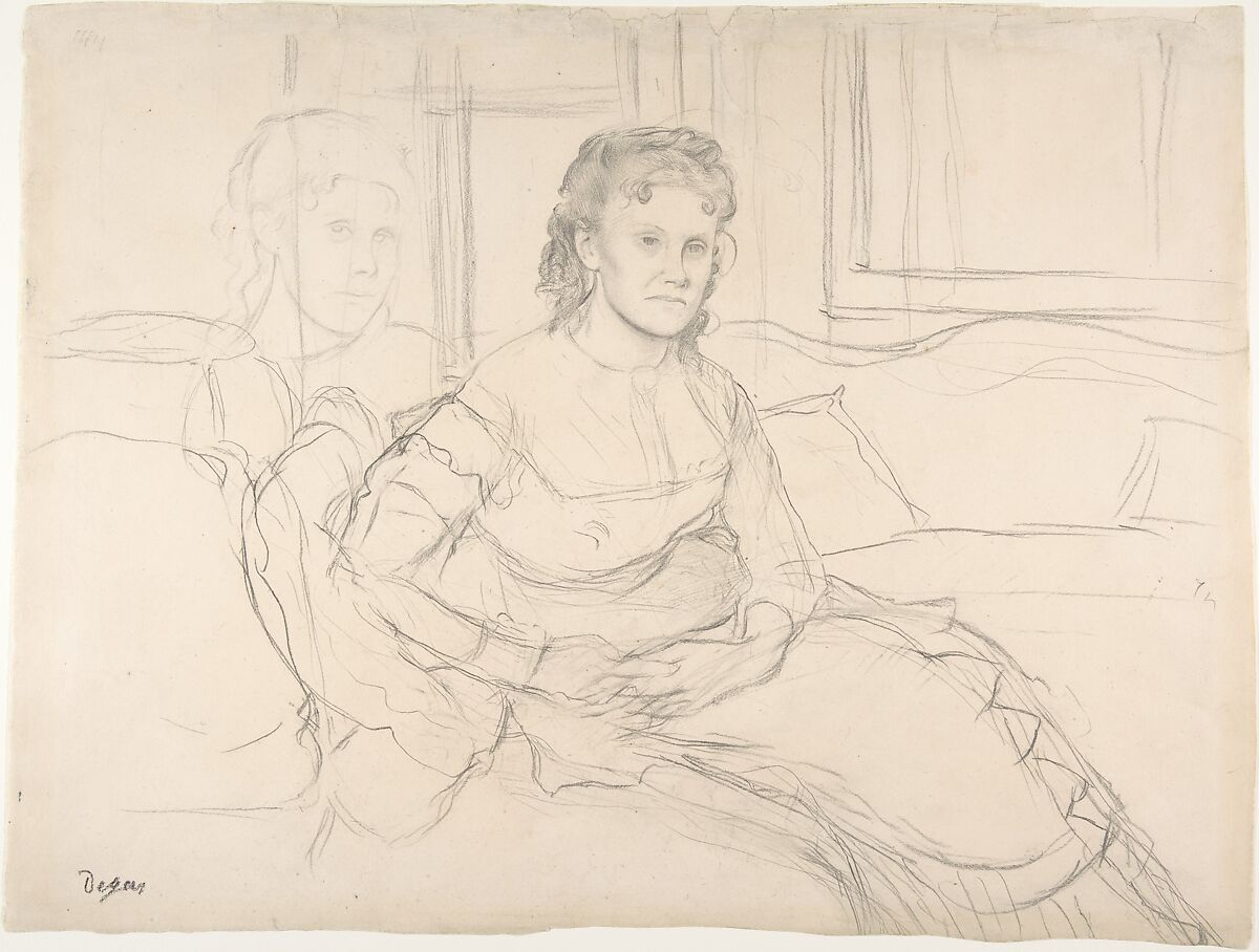 Study for “Madame Théodore Gobillard” (Yves Morisot), Edgar Degas (French, Paris 1834–1917 Paris), Graphite 
