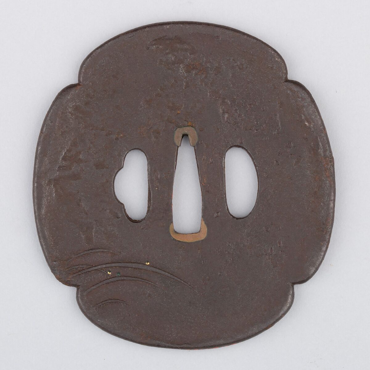 Sword Guard (Tsuba), Iron, copper, Japanese
