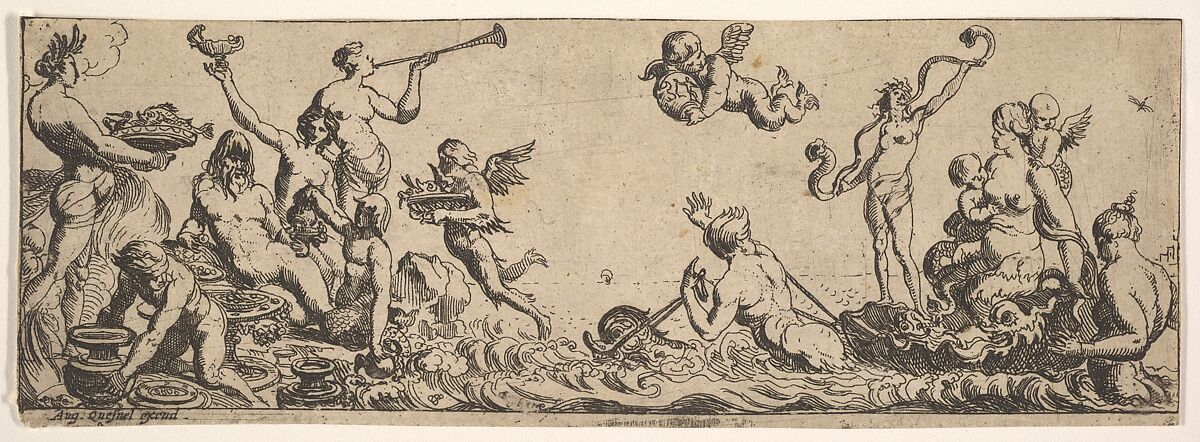 Neptune and Amphitrite, Pierre Brebiette (French, Mantes-sur-Seine ca. 1598–1642 Paris), Etching 
