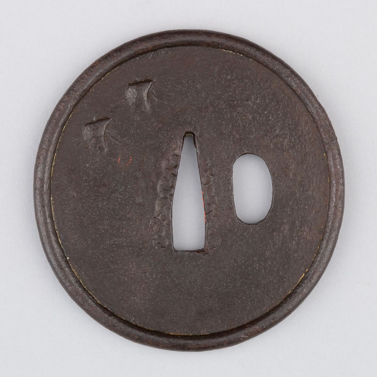 Sword Guard (Tsuba), Iron, copper, Japanese