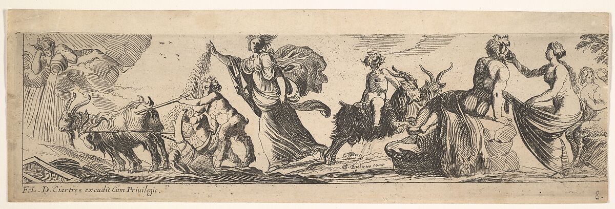 Bacchanal, Pierre Brebiette (French, Mantes-sur-Seine ca. 1598–1642 Paris), Etching 