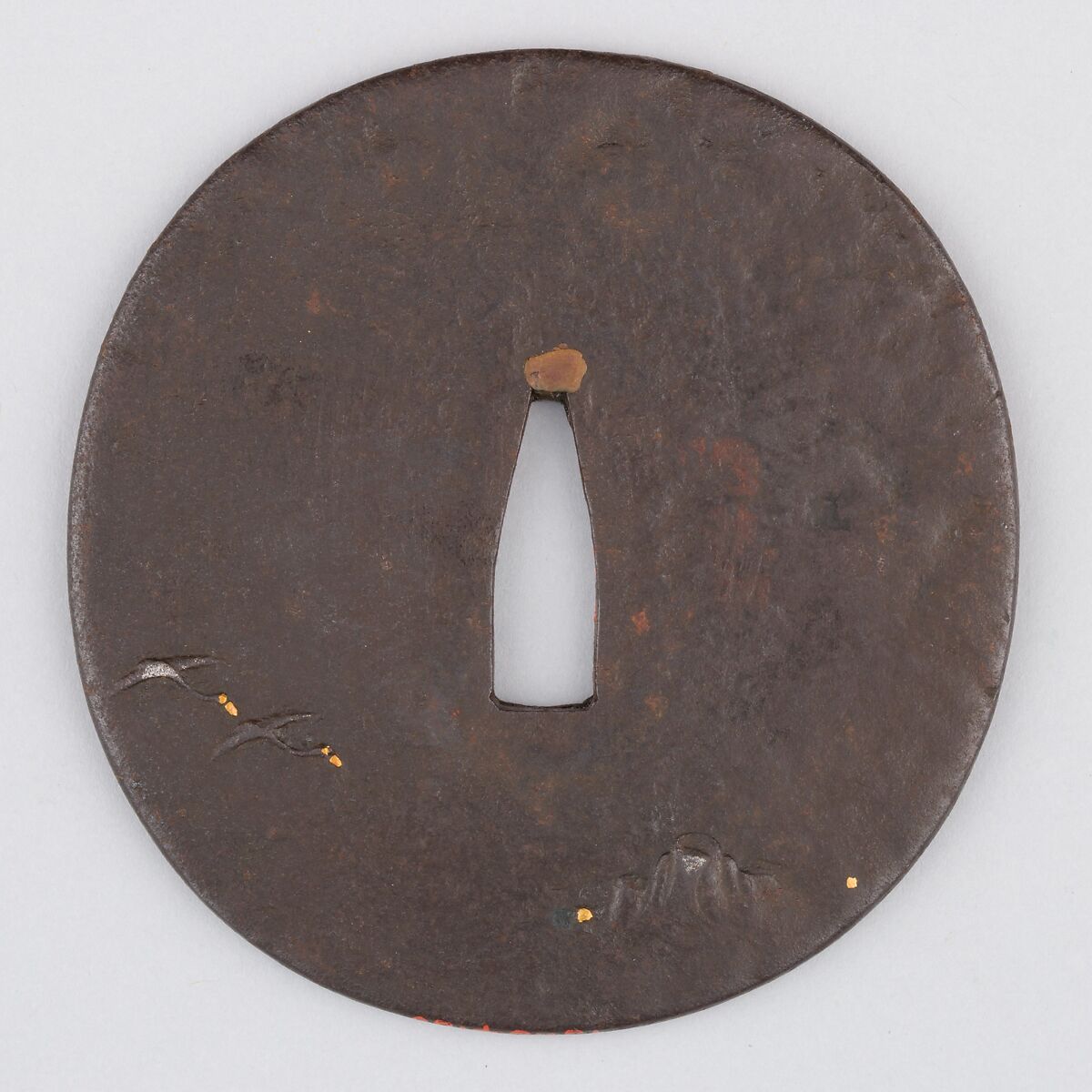 Sword Guard (Tsuba), Iron, copper, Japanese