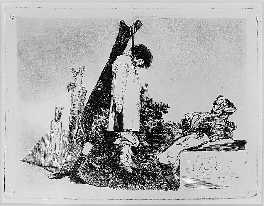 Not [in this case] either (Tampoco), plate 36 from "The Disasters of War" (Los Desastres de La Guerra), Goya (Francisco de Goya y Lucientes) (Spanish, Fuendetodos 1746–1828 Bordeaux), Etching, burnished aquatint, drypoint