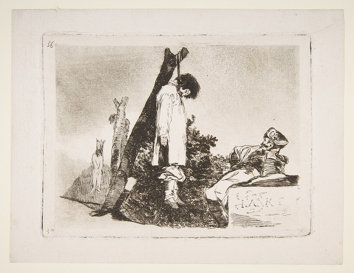 Not [in this case] either (Tampoco), plate 36 from "The Disasters of War" (Los Desastres de La Guerra), Goya (Francisco de Goya y Lucientes) (Spanish, Fuendetodos 1746–1828 Bordeaux), Etching, burnished aquatint, drypoint 