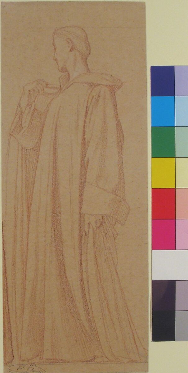 Saint Cloud; Study for the frieze at Saint-Vincent-de-Paul, Paris, Hippolyte Flandrin (French, Lyons 1809–1864 Rome), Red chalk on tracing paper; lined
