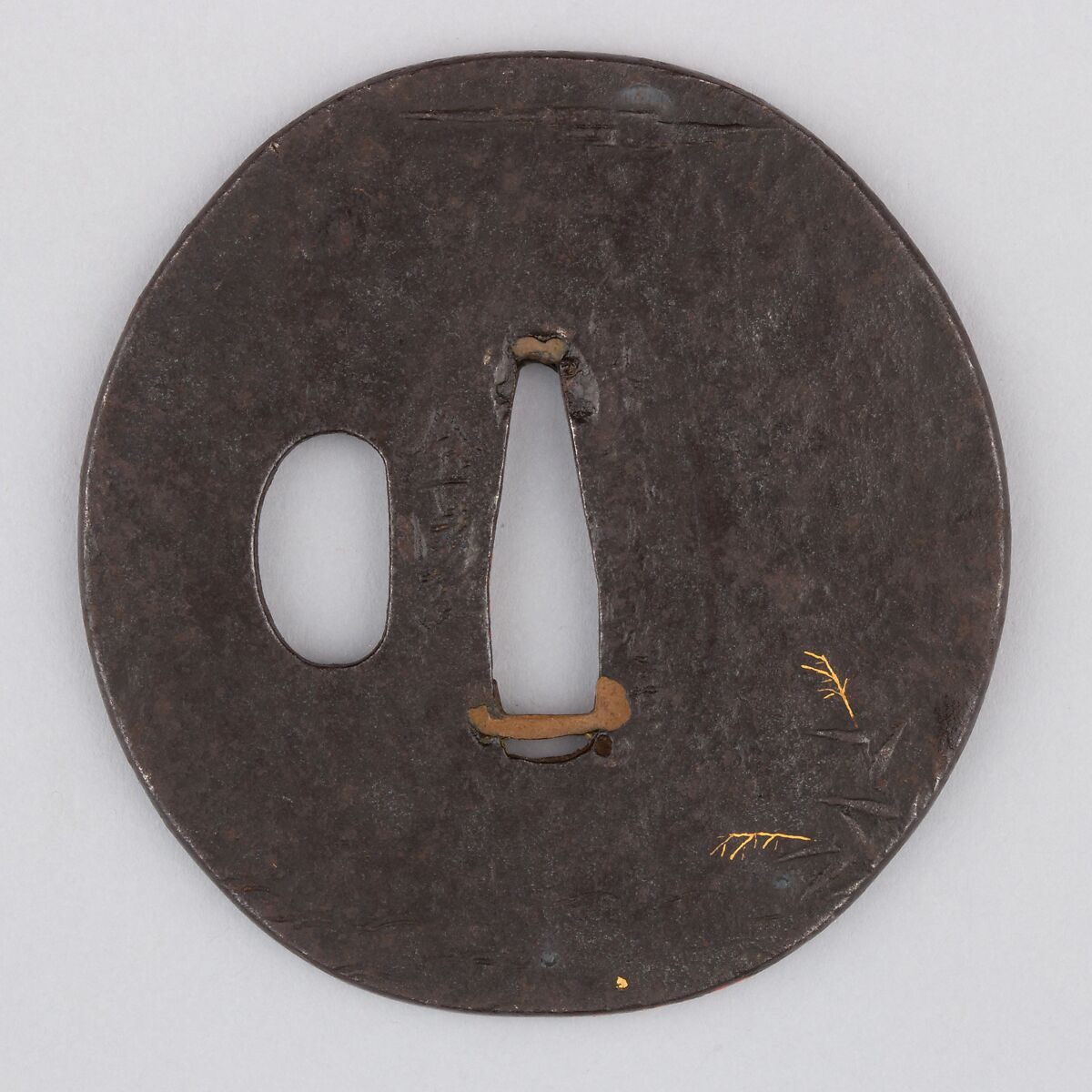 Sword Guard (Tsuba), Iron, copper, Japanese
