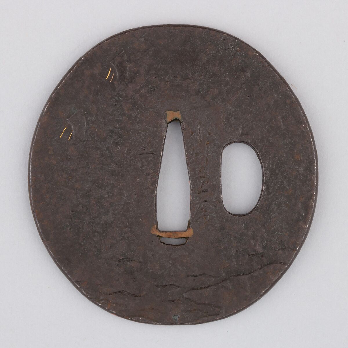 Sword Guard (Tsuba), Iron, copper, Japanese 