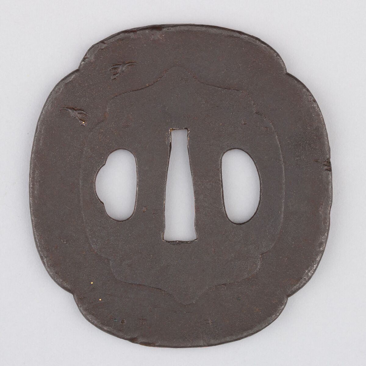 Sword Guard (Tsuba), Iron, copper, Japanese