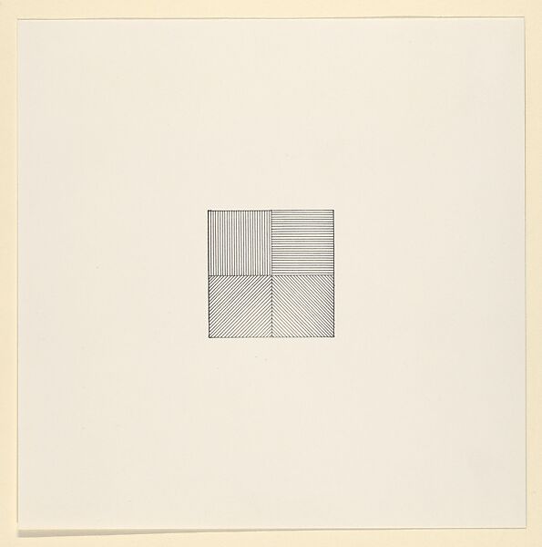 Lines in Four Directions, from the "Rubber Stamp Portfolio", Sol LeWitt (American, Hartford, Connecticut 1928–2007 New York), Rubber stamp 