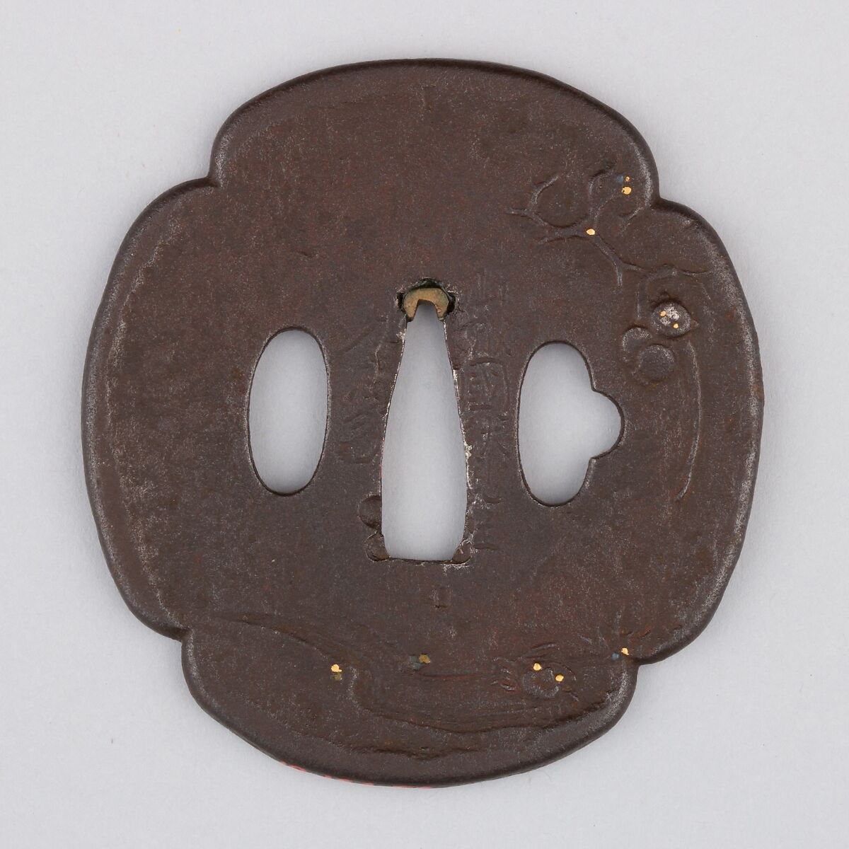 Sword Guard (Tsuba), Iron, copper, Japanese 