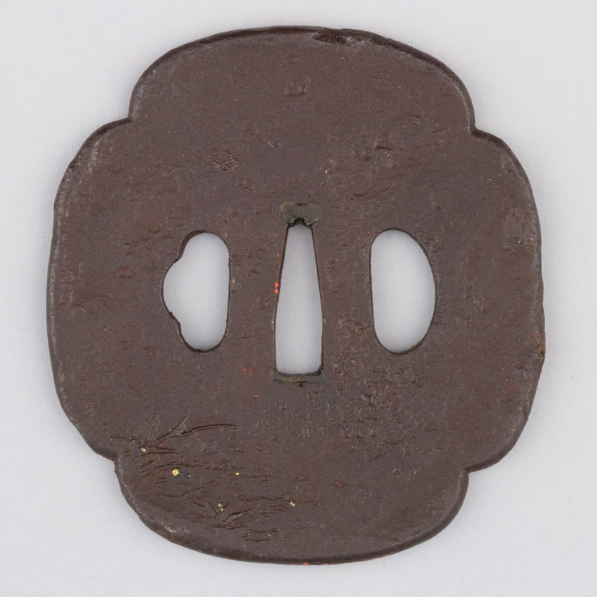 Sword Guard (Tsuba), Iron, copper, Japanese