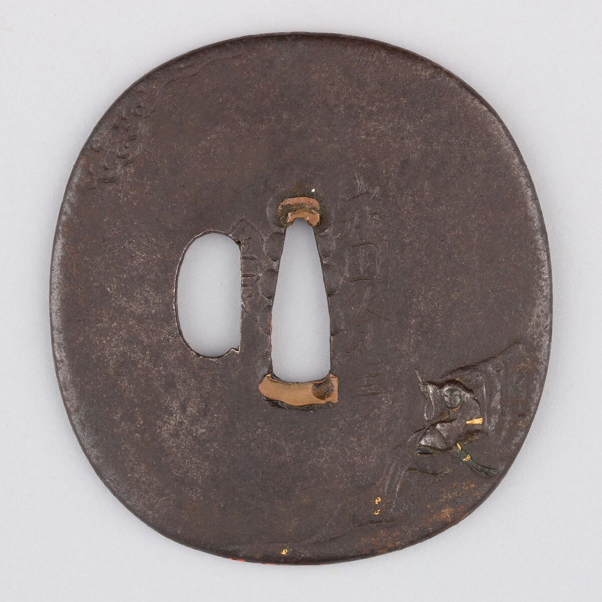 Sword Guard (Tsuba), Iron, copper, Japanese 