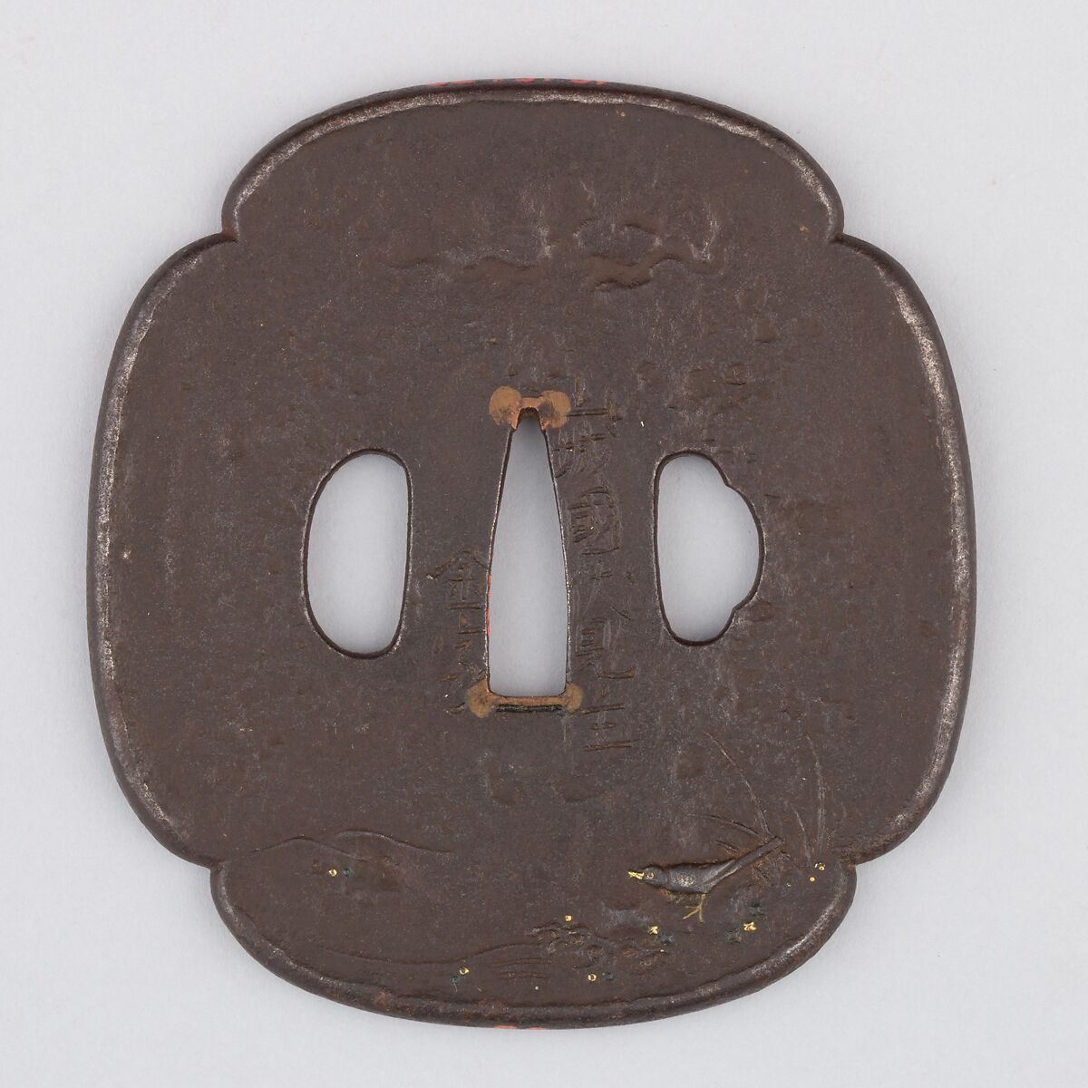 Sword Guard (Tsuba), Iron, copper, Japanese 