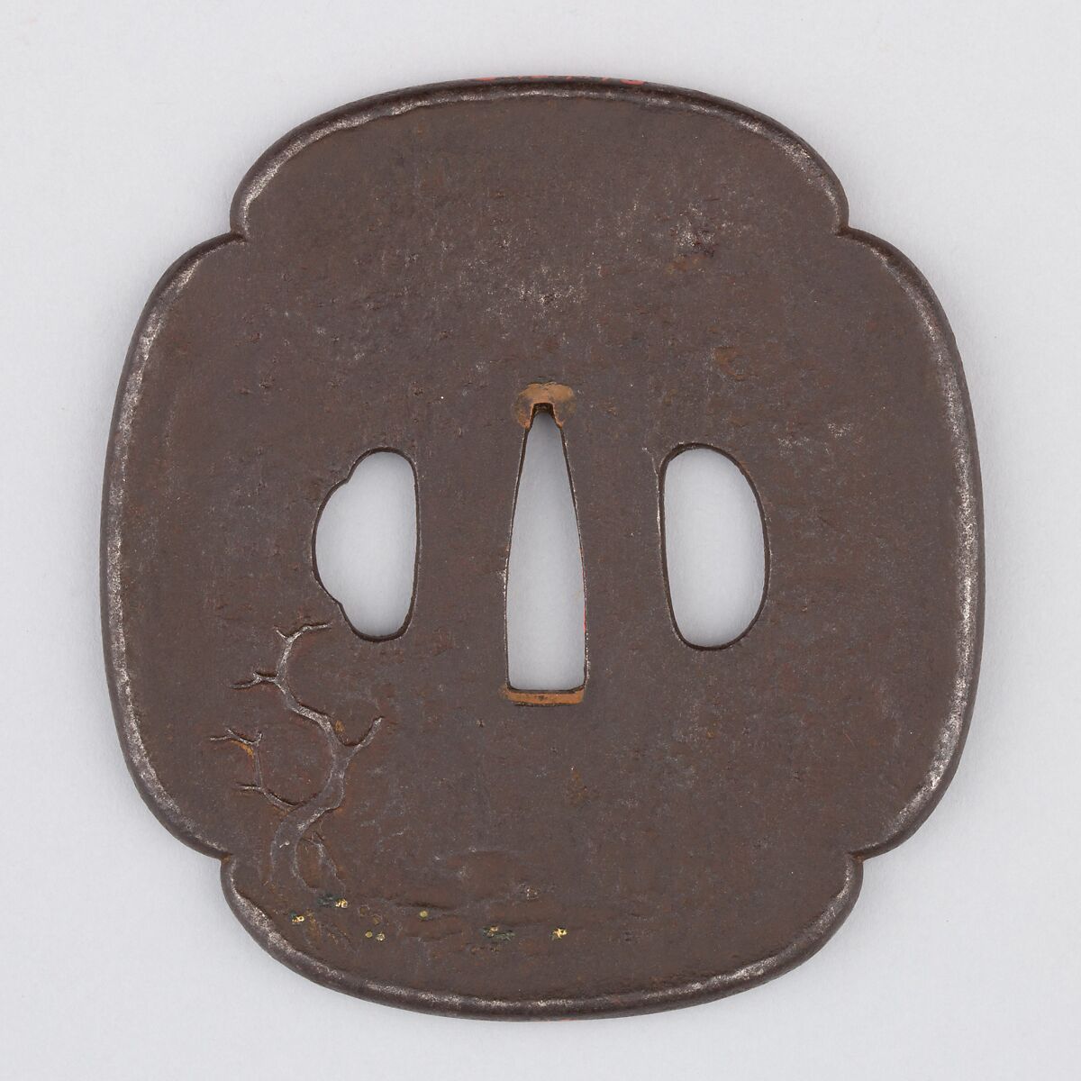 Sword Guard (Tsuba), Iron, copper, Japanese
