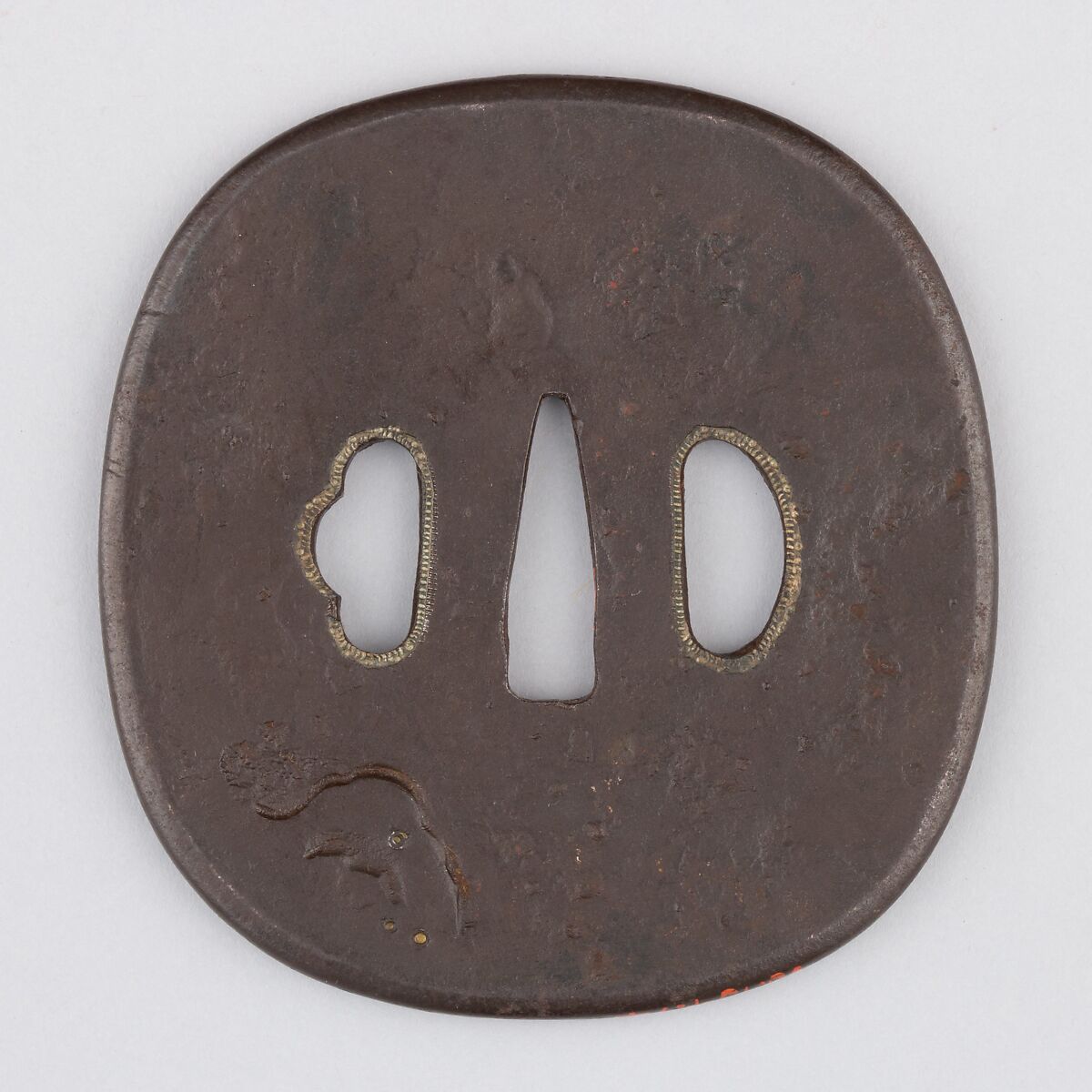 Sword Guard (Tsuba), Iron, copper, Japanese