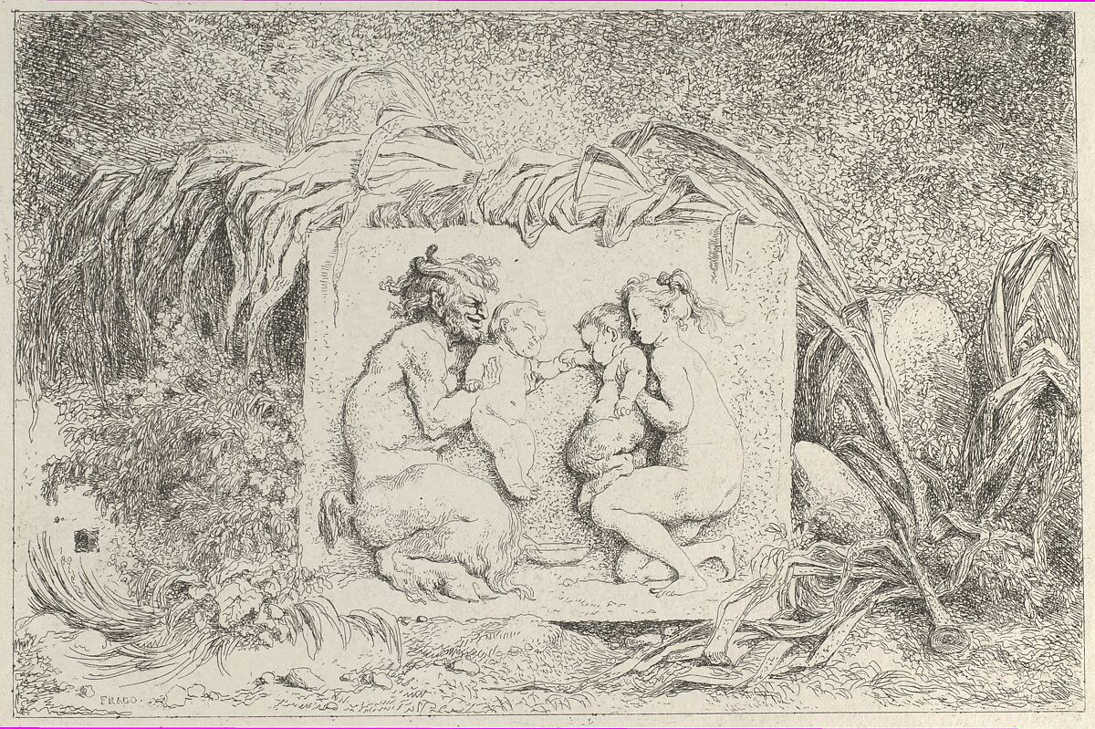 The Satyr's Family, Jean Honoré Fragonard (French, Grasse 1732–1806 Paris), Etching