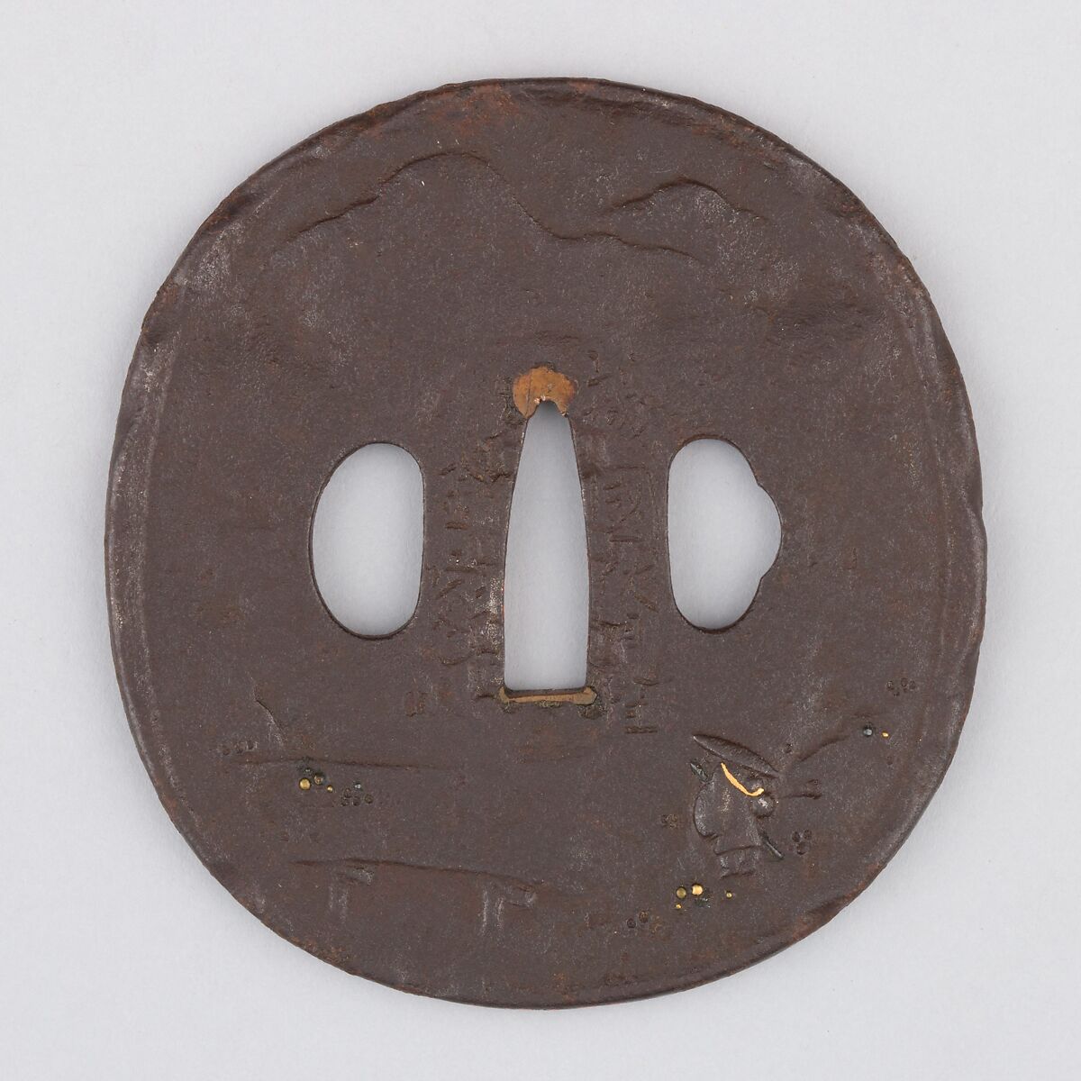 Sword Guard (Tsuba), Iron, copper, Japanese 