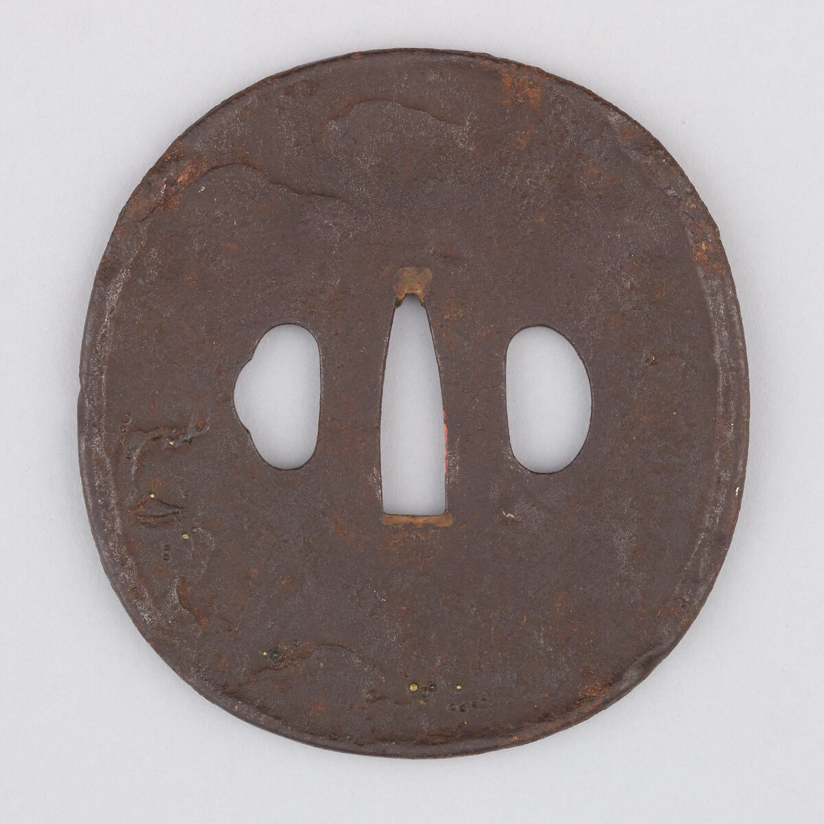 Sword Guard (Tsuba), Iron, copper, Japanese