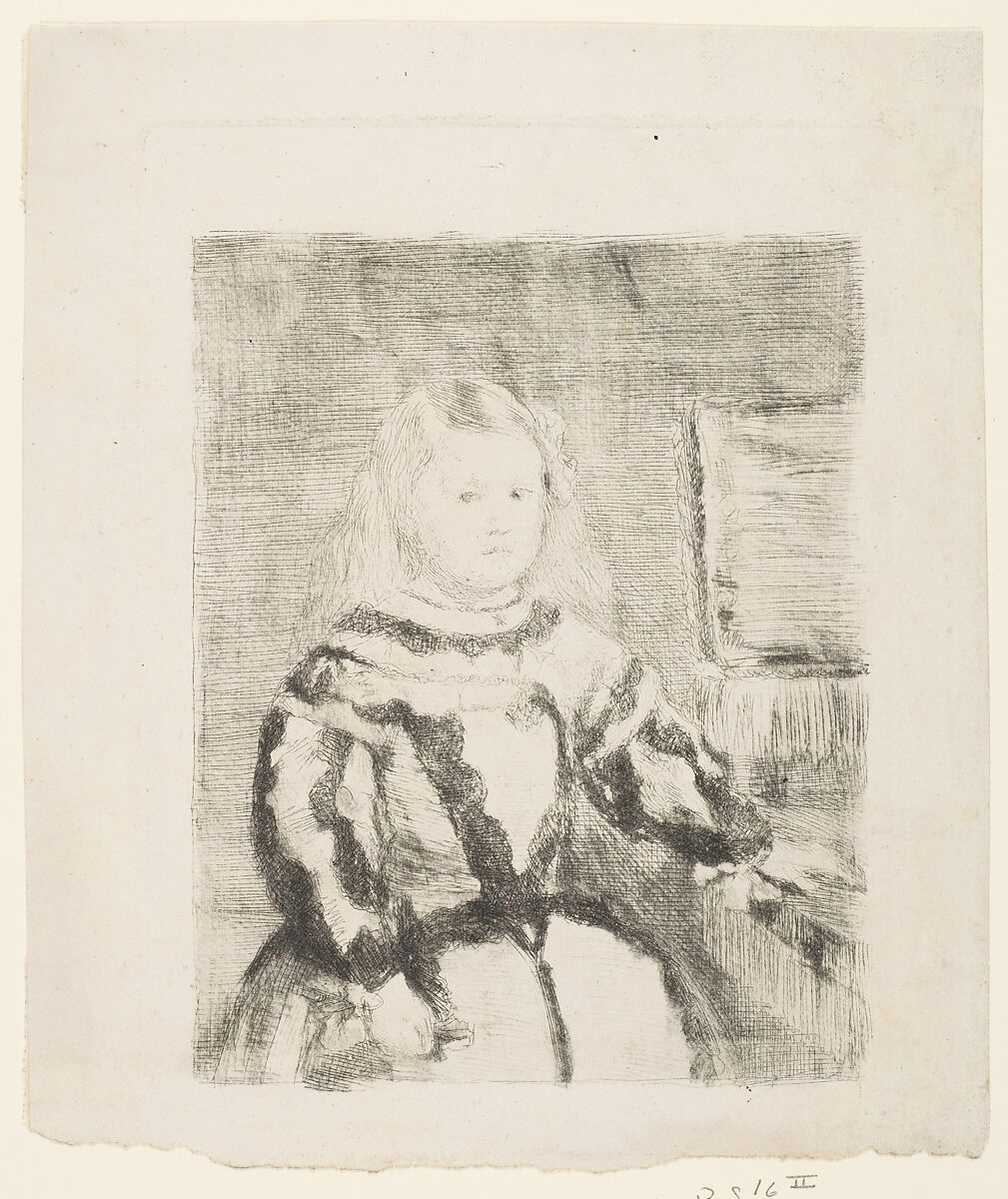The Infanta Margarita, after Velázquez, Edgar Degas (French, Paris 1834–1917 Paris), Etching and drypoint; second state of two (only known impression)