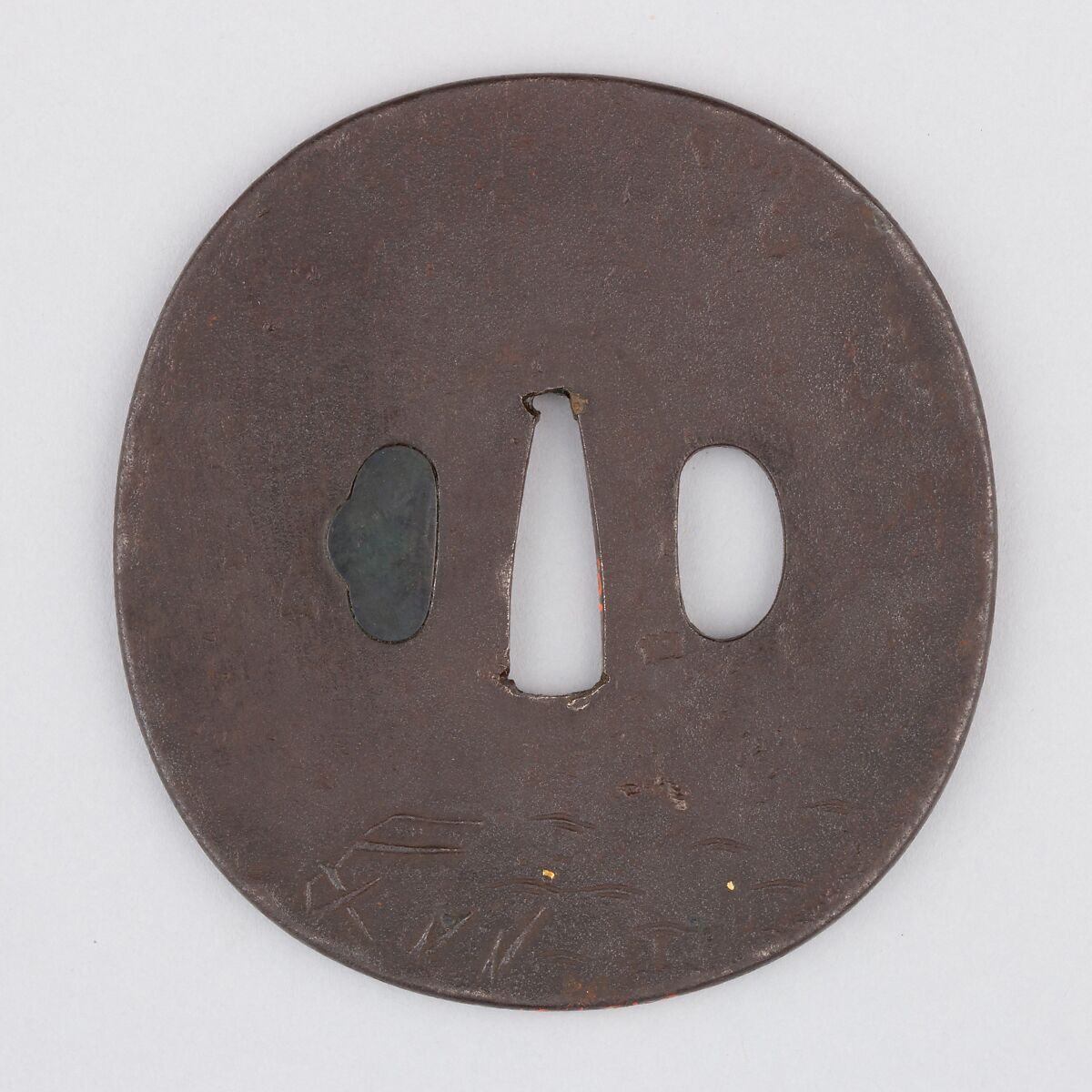 Sword Guard (Tsuba), Iron, copper, Japanese