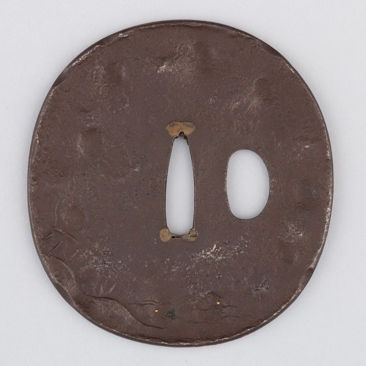 Sword Guard (Tsuba), Iron, copper, Japanese