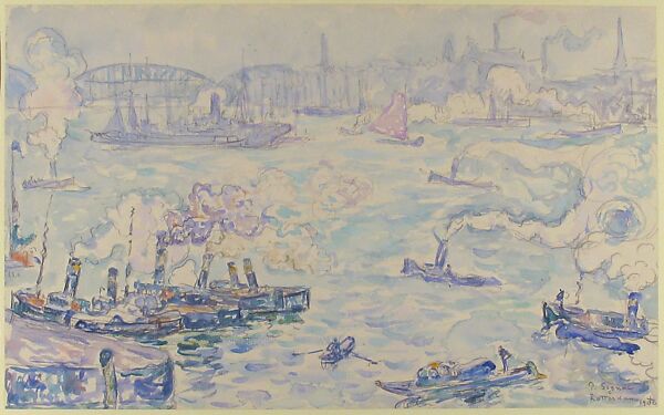 Rotterdam, Paul Signac (French, Paris 1863–1935 Paris), Watercolor and graphite on paper