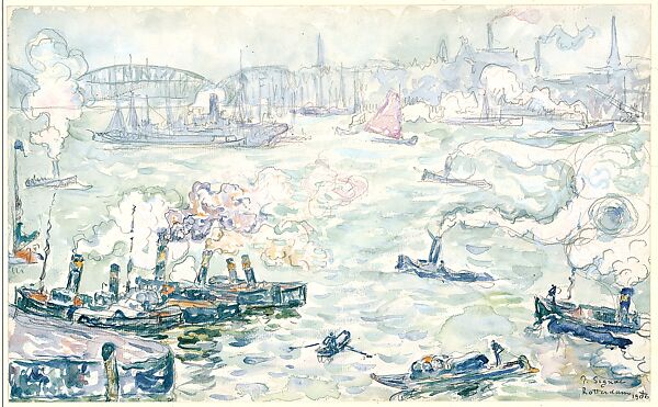 Rotterdam, Paul Signac (French, Paris 1863–1935 Paris), Watercolor and graphite on paper