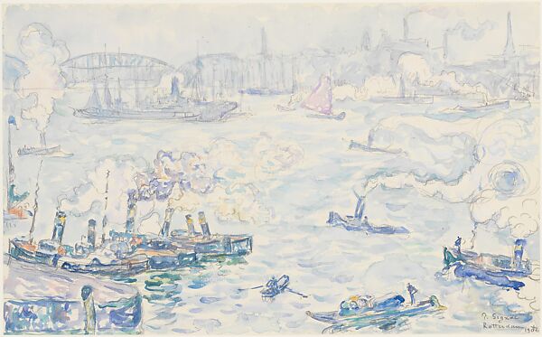 Rotterdam, Paul Signac (French, Paris 1863–1935 Paris), Watercolor and graphite on paper