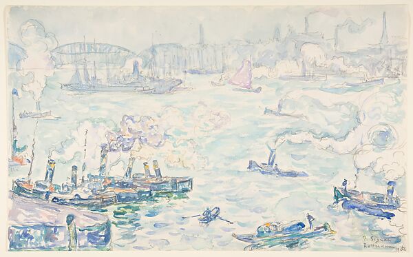 Rotterdam, Paul Signac (French, Paris 1863–1935 Paris), Watercolor and graphite on paper 