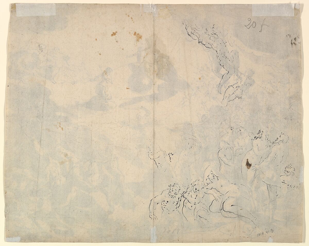 The Last Judgment, Michael Herr (German, Metzingen bei Reutlingen 1591–1661 Nuremberg), Pen and black ink, brush and gray wash, over black chalk