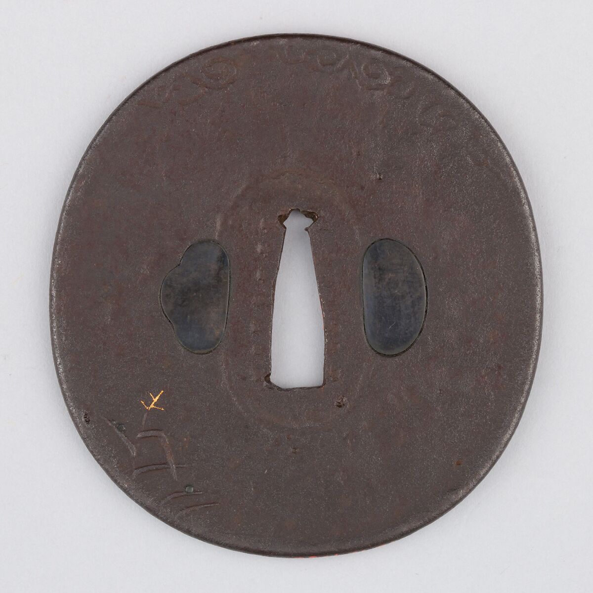 Sword Guard (Tsuba), Iron, copper, Japanese