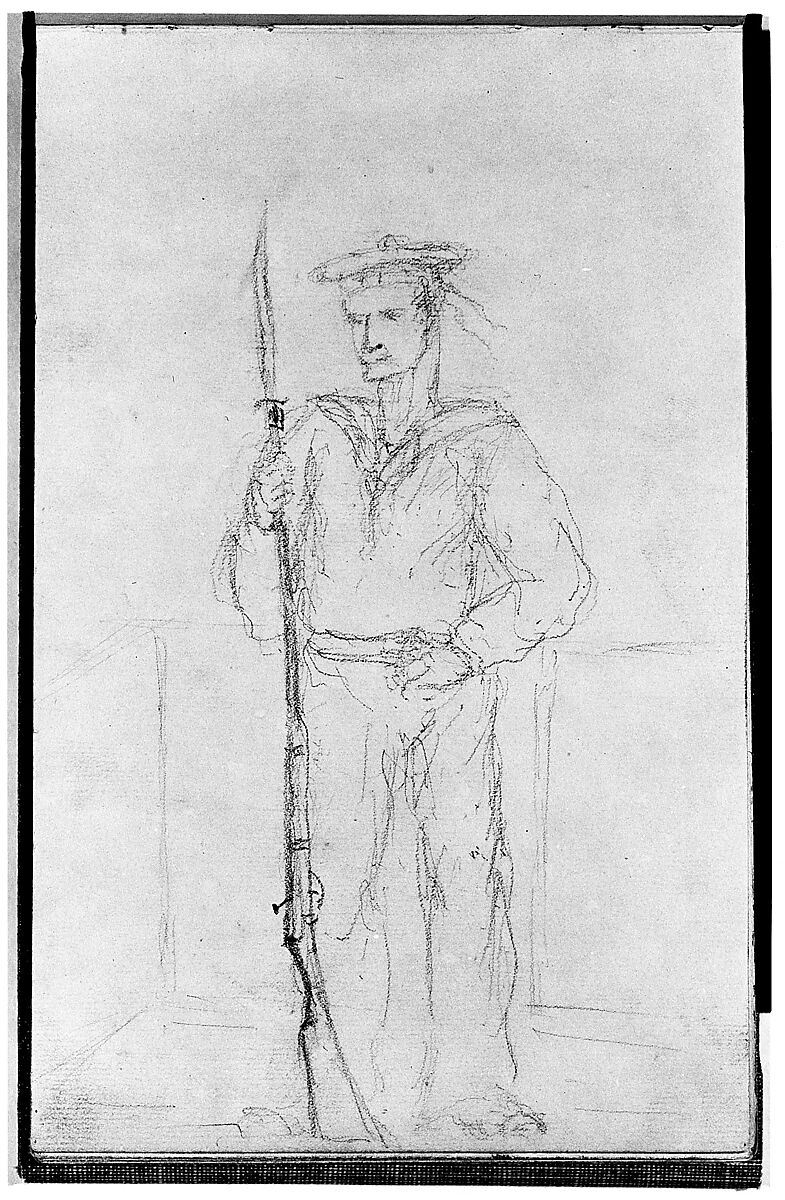 Album de Marine: Sketchbook of 48 folios containing 17 watercolors and 27 black chalk and graphite sketches, Henri de Toulouse-Lautrec (French, Albi 1864–1901 Saint-André-du-Bois), Graphite, watercolor and black chalk on paper