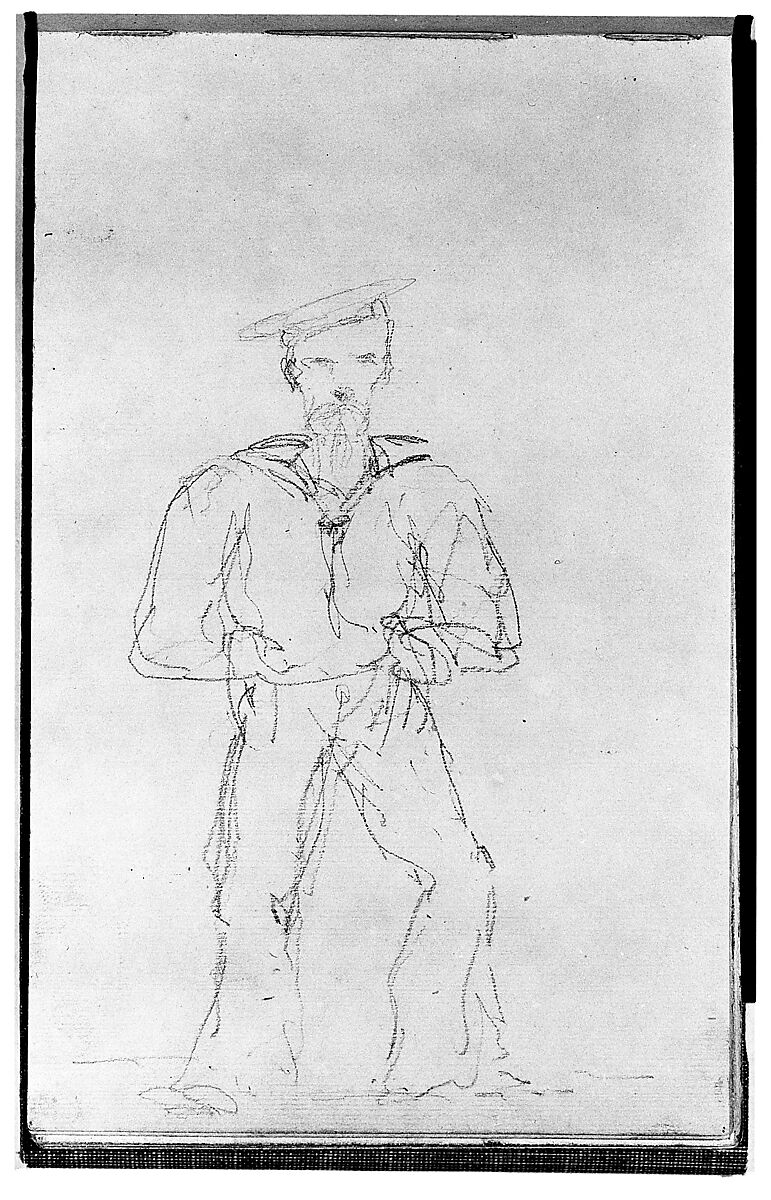 Album de Marine: Sketchbook of 48 folios containing 17 watercolors and 27 black chalk and graphite sketches, Henri de Toulouse-Lautrec (French, Albi 1864–1901 Saint-André-du-Bois), Graphite, watercolor and black chalk on paper