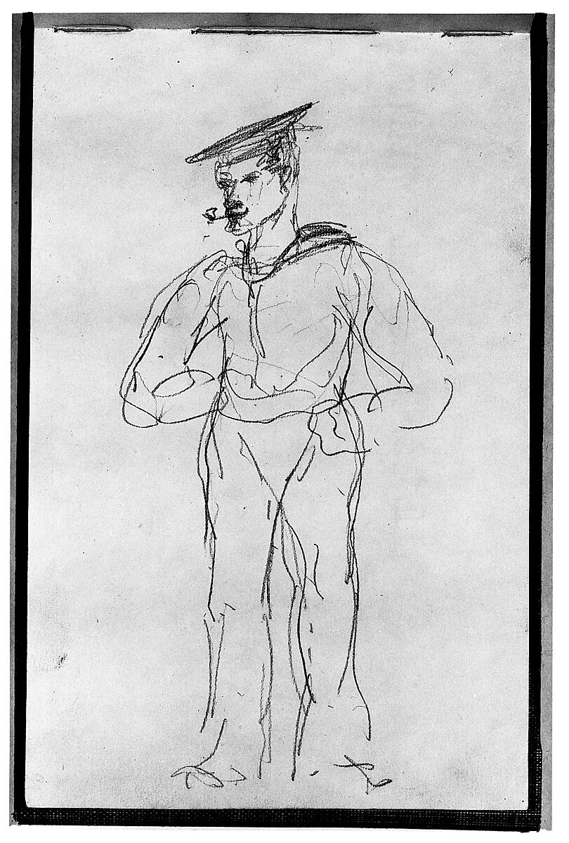 Album de Marine: Sketchbook of 48 folios containing 17 watercolors and 27 black chalk and graphite sketches, Henri de Toulouse-Lautrec (French, Albi 1864–1901 Saint-André-du-Bois), Graphite, watercolor and black chalk on paper