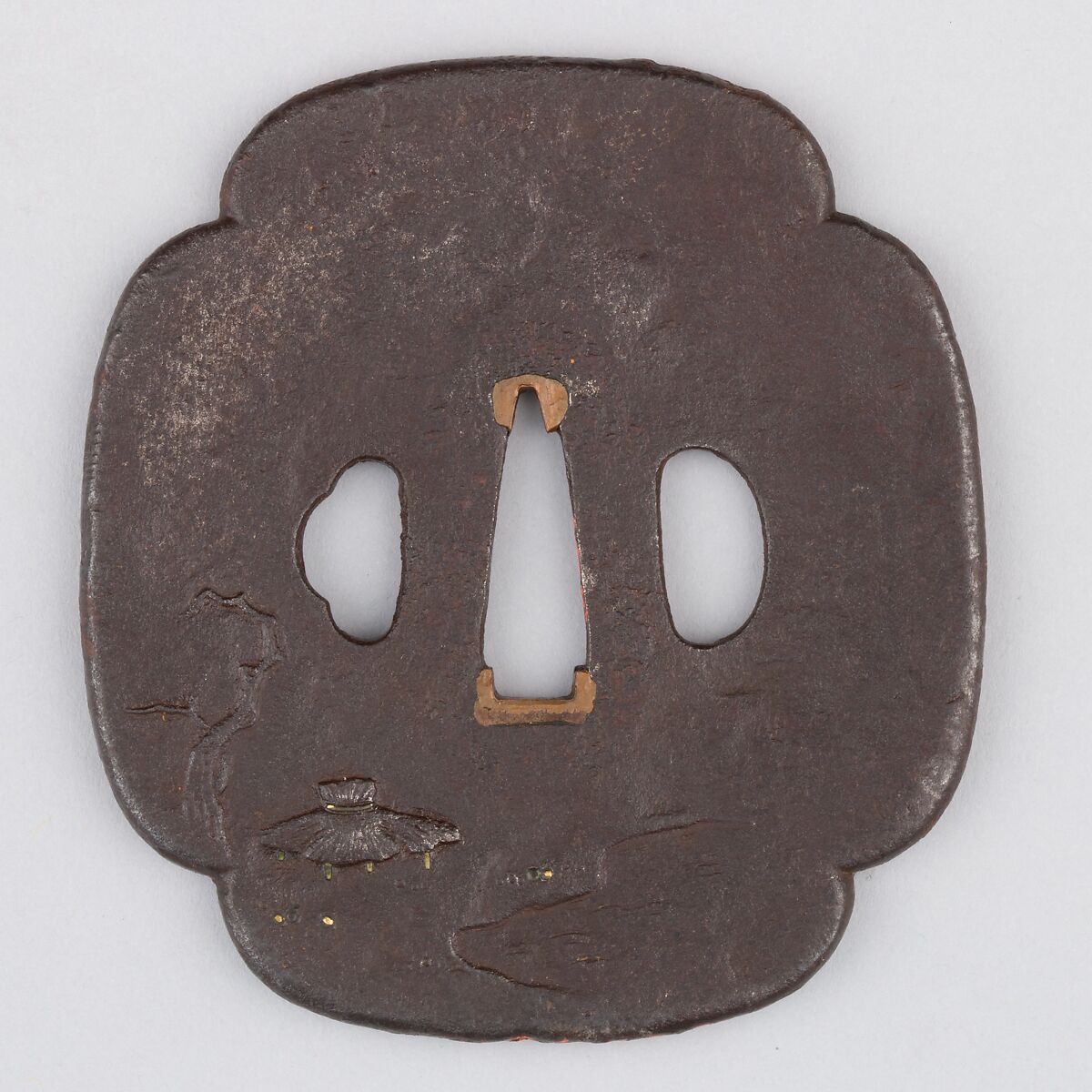 Sword Guard (Tsuba), Iron, copper, Japanese