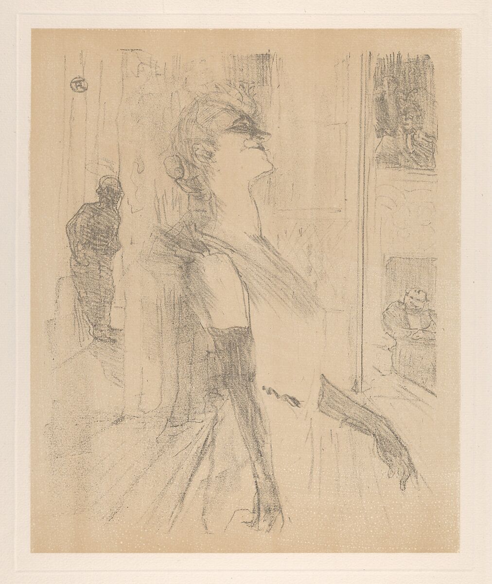 I. Sur la Scene, Henri de Toulouse-Lautrec (French, Albi 1864–1901 Saint-André-du-Bois), Lithograph printed with beige tint stone on laid paper 