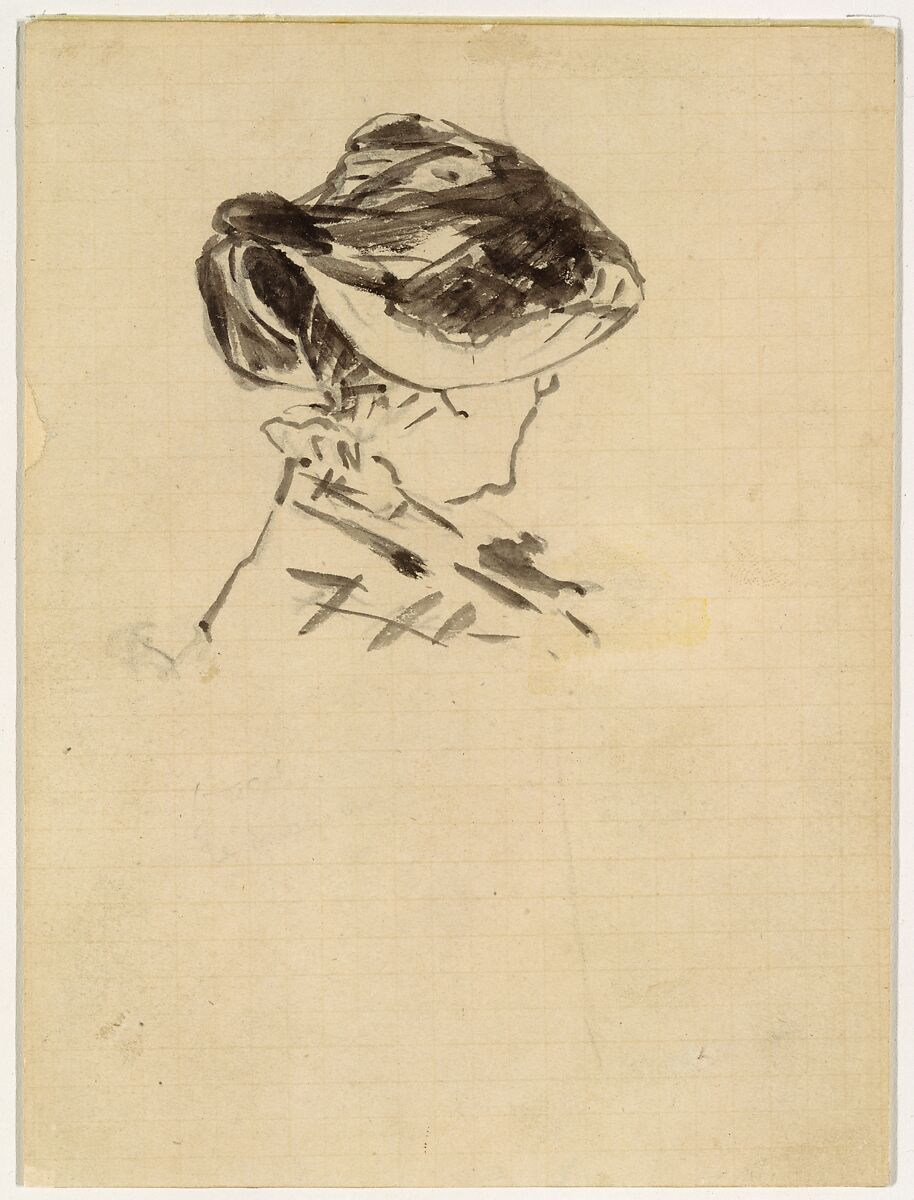 Suzanne Manet at Bellevue, Edouard Manet (French, Paris 1832–1883 Paris), Brush and black wash over graphite