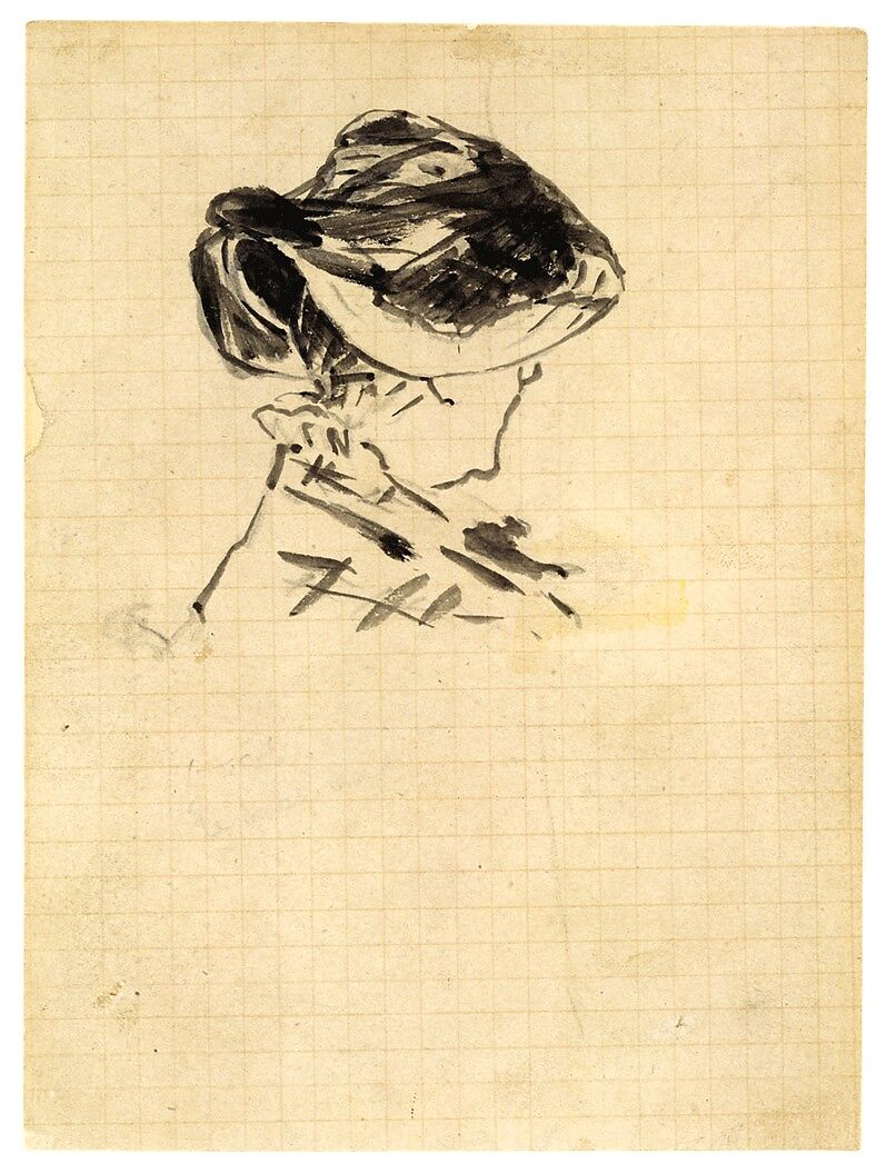 Suzanne Manet at Bellevue, Edouard Manet (French, Paris 1832–1883 Paris), Brush and black wash over graphite