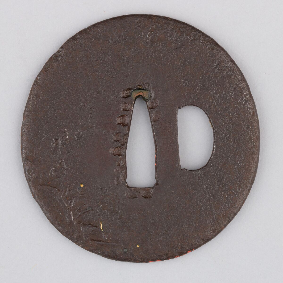 Sword Guard (Tsuba), Iron, copper, Japanese