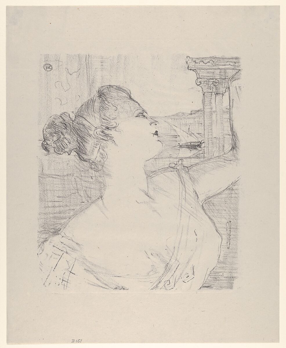 Sybil Sanderson, Henri de Toulouse-Lautrec (French, Albi 1864–1901 Saint-André-du-Bois), Crayon lithograph on china paper 