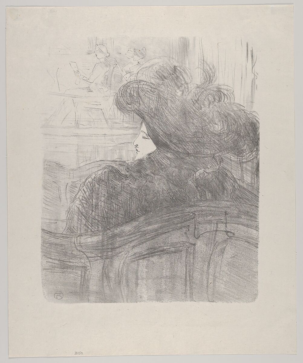 Cléo de Mérode, Henri de Toulouse-Lautrec (French, Albi 1864–1901 Saint-André-du-Bois), Crayon lithograph with scraper on china paper 