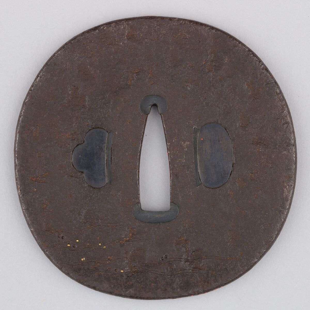 Sword Guard (Tsuba), Iron, copper, Japanese