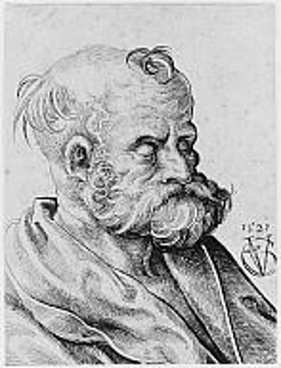 Bust of a Bearded Old Man, Urs Graf (Swiss, Solothurn ca. 1485–1529/30 Basel), Pen and black ink