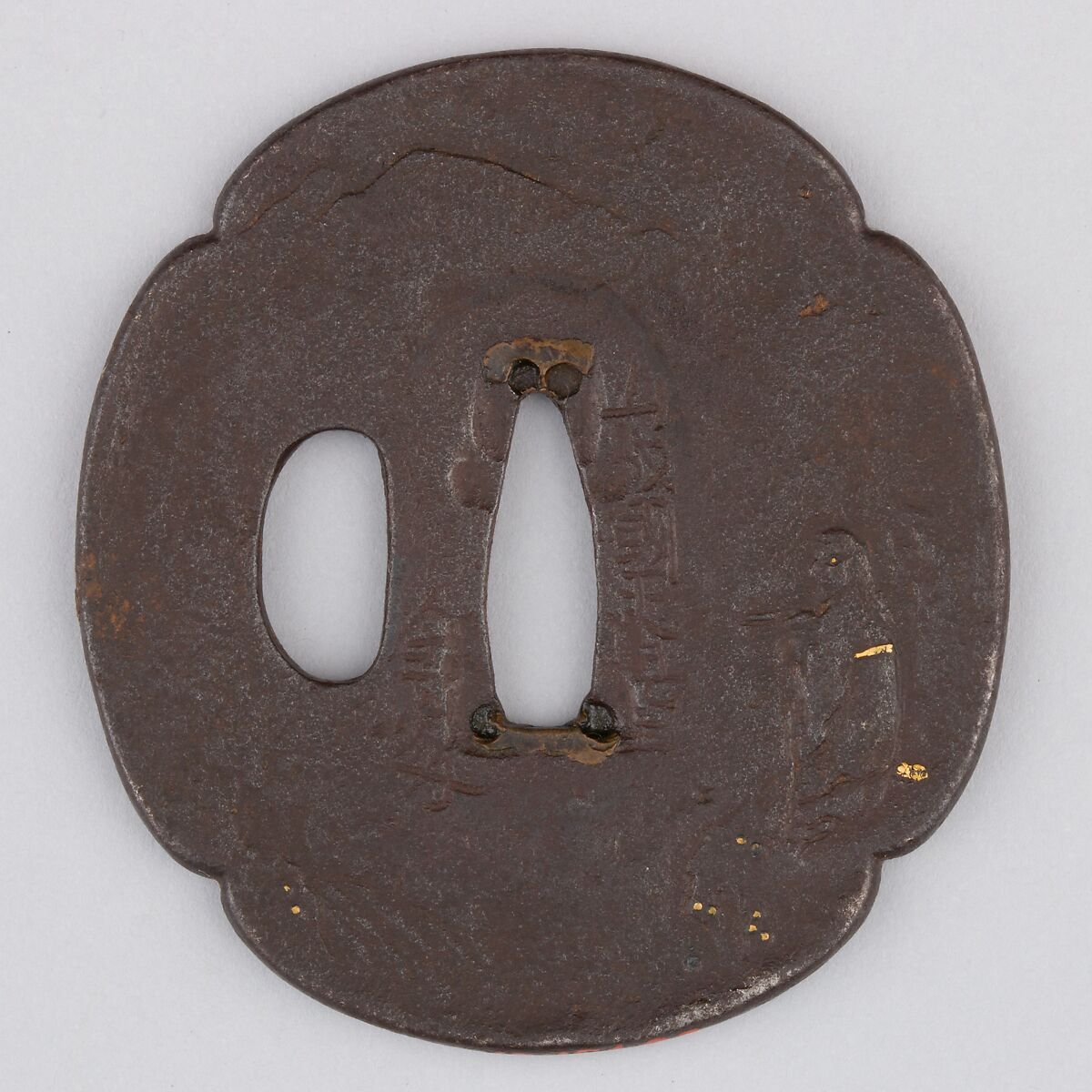 Sword Guard (Tsuba), Iron, copper, Japanese 