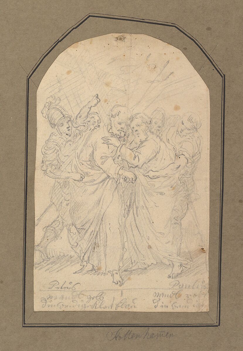 Saints Peter and Paul, Anonymous, Austrian, 18th century, Graphite 