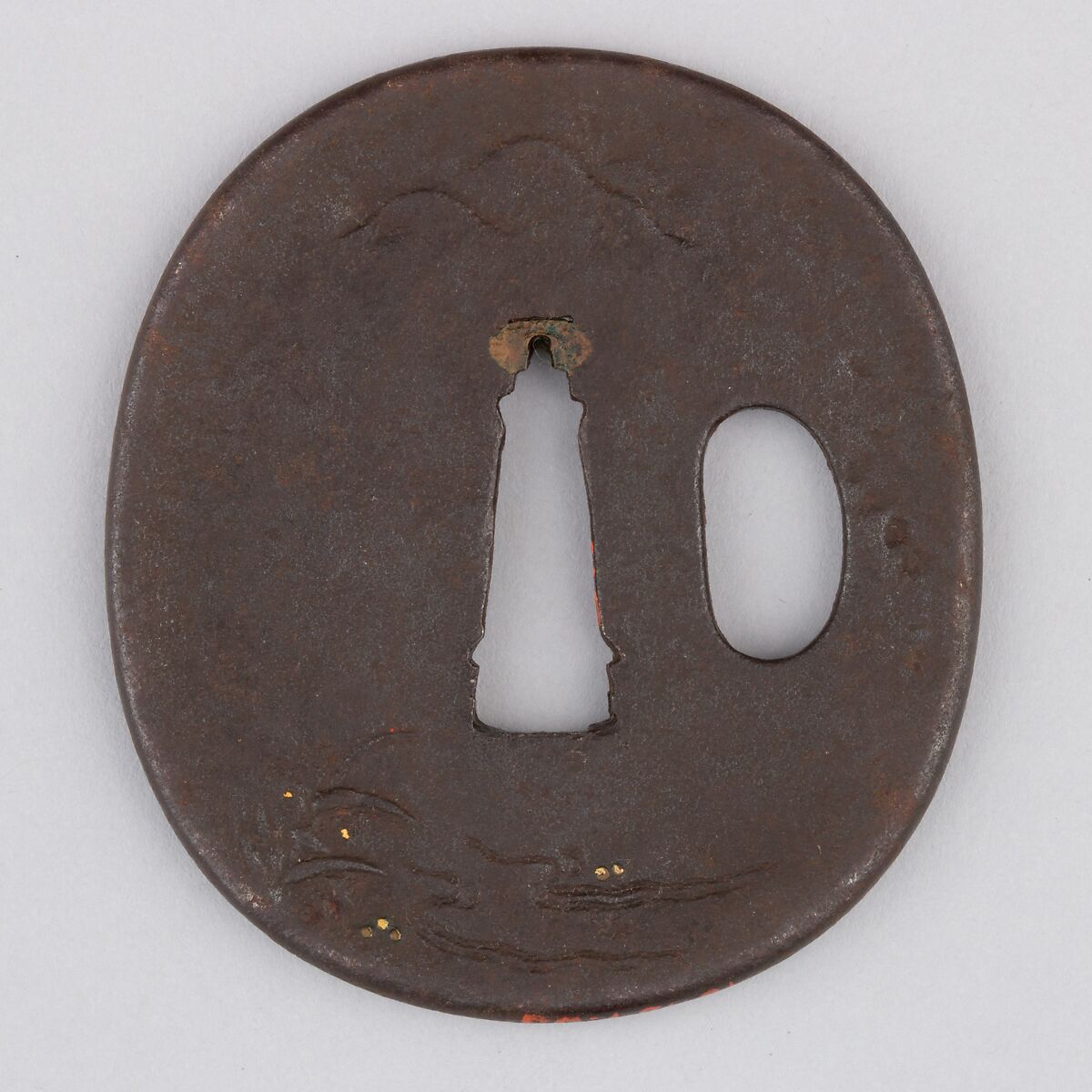 Sword Guard (Tsuba), Iron, copper, Japanese